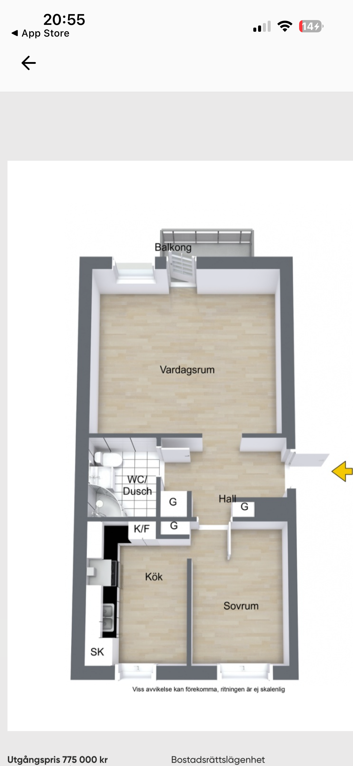 Lägenhet, 2 rooms, 44 sqm, Enköping – bild 2