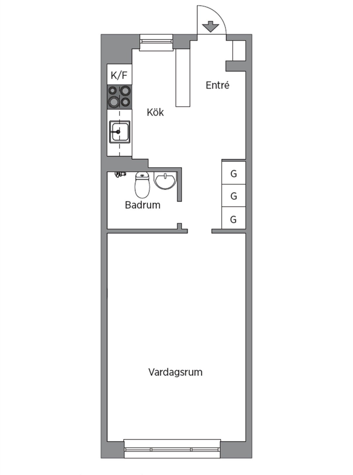 Lägenhet, 1 rooms, 40 sqm, Västerås – bild 7