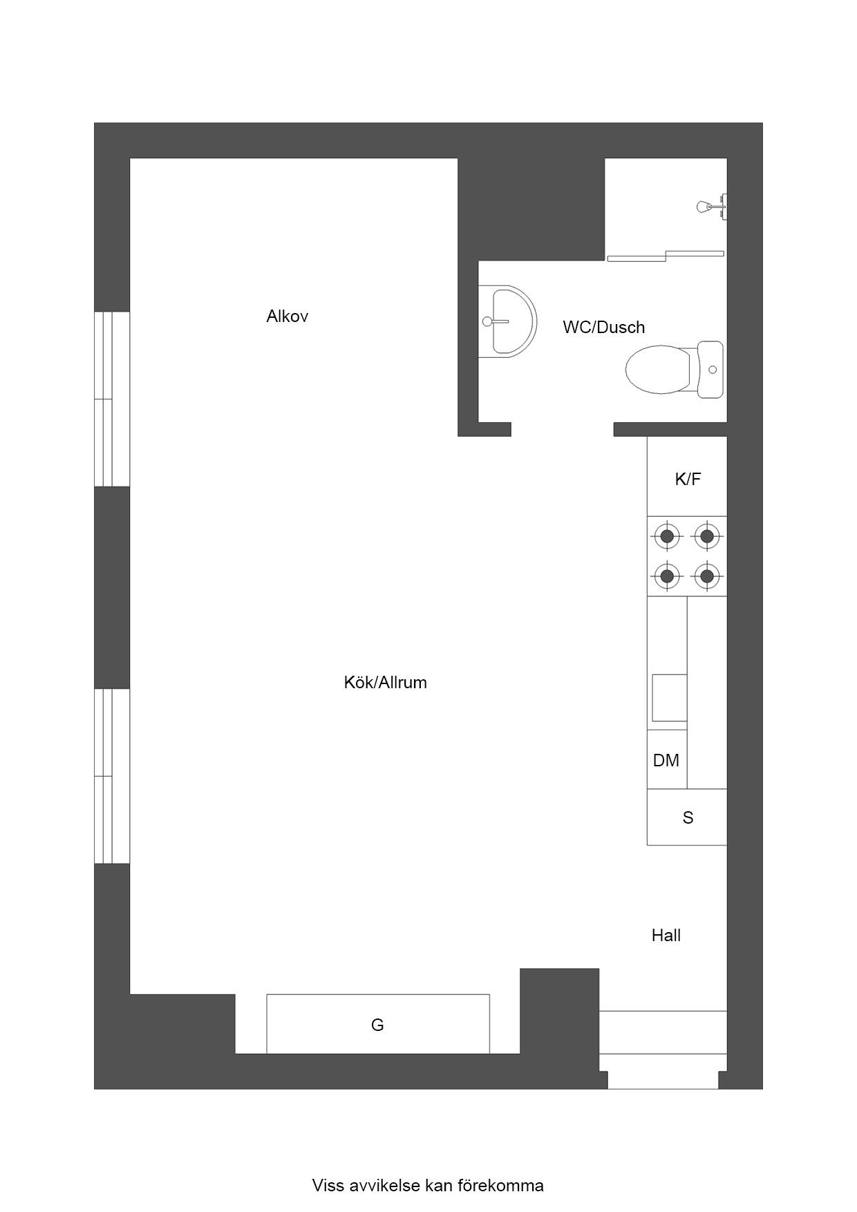 Lägenhet, 1 rooms, 29 sqm, Bromma