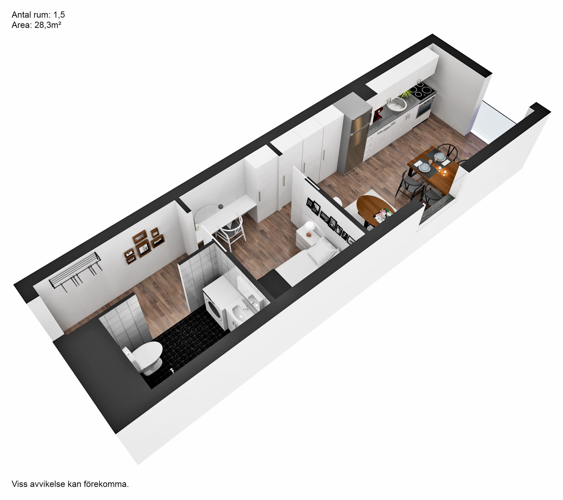 Lägenhet, 1 rooms, 28 sqm, Karlstad