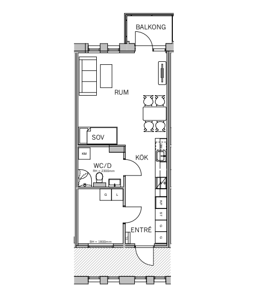 Lägenhet, 2 rooms, 46 sqm, Hägersten – bild 8