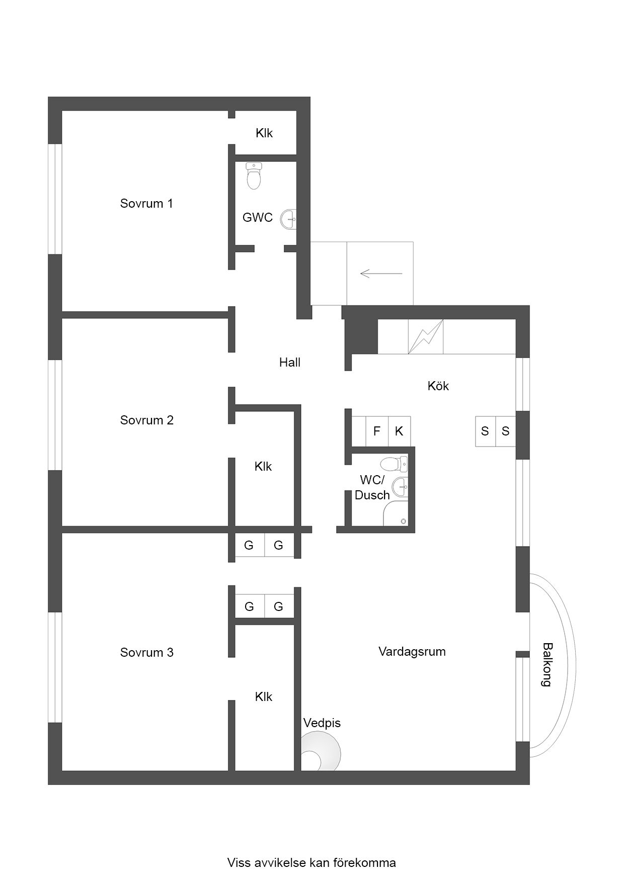 Lägenhet, 4 rooms, 92 sqm, Söderfors – bild 4