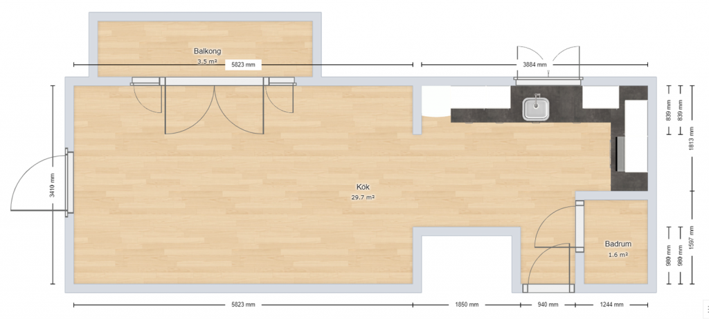 Lägenhet, 1 rooms, 33 sqm, Halmstad