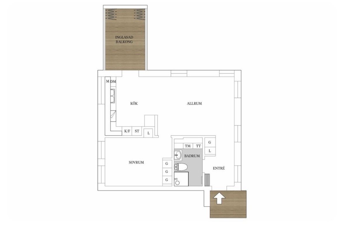 Lägenhet, 2 rooms, 55 sqm, Växjö