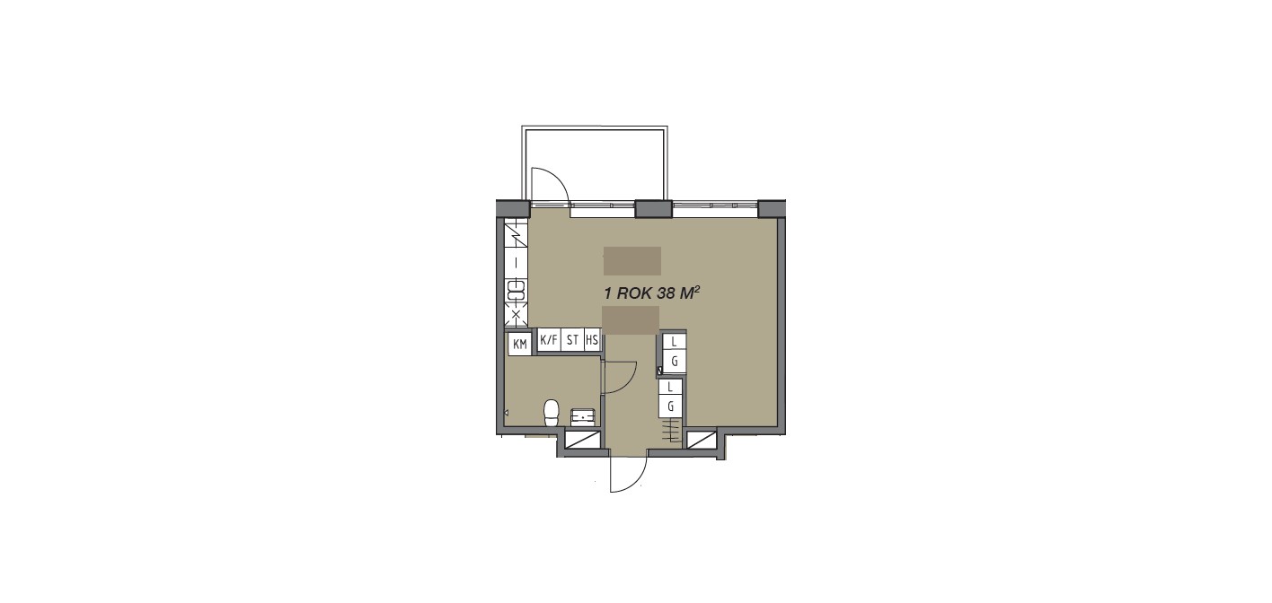 Lägenhet, 1 rooms, 38 sqm, Helsingborg – bild 2
