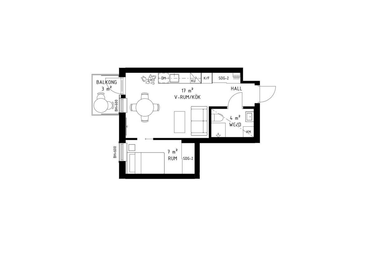 Lägenhet, 2 rooms, 34 sqm, Danderyd – Danderyd