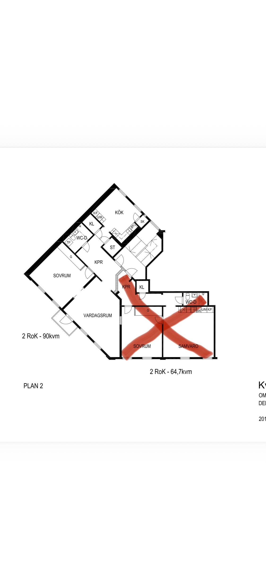 Lägenhet, 2 rooms, 90 sqm, Karlstad