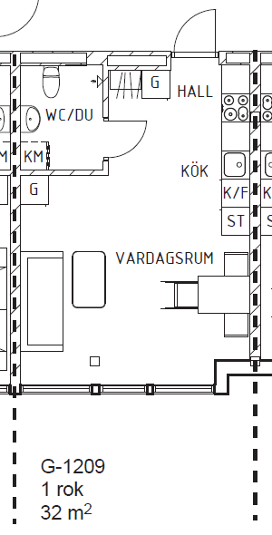 Lägenhet, 1 rooms, 32 sqm, Nynäshamn – bild 11