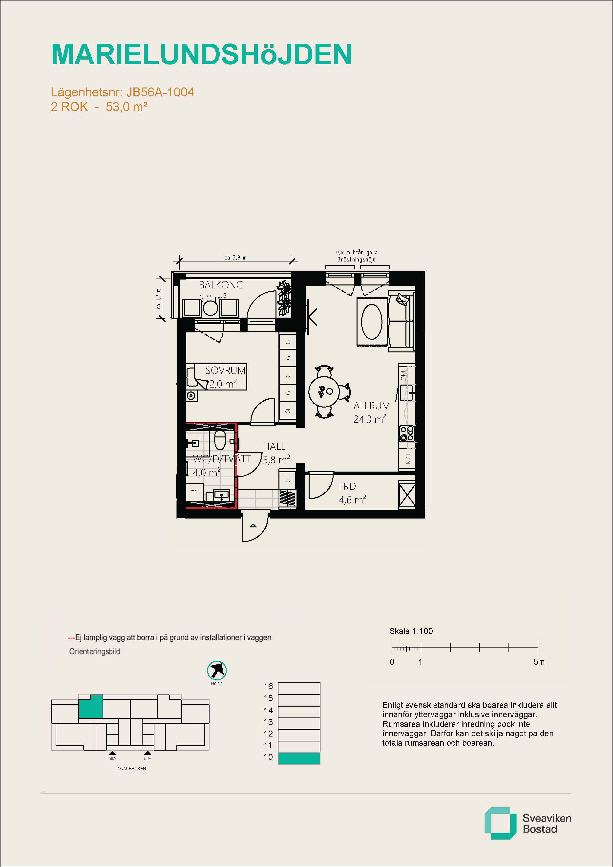 Lägenhet, 2 rooms, 53 sqm, Mariefred – bild 9