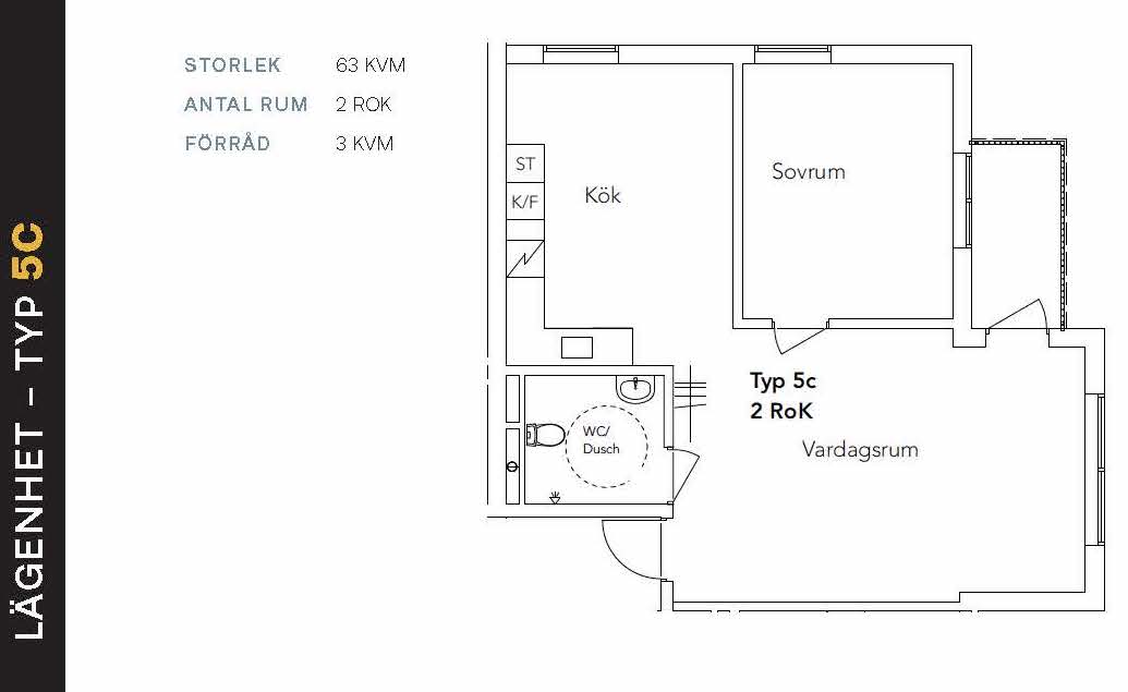 Lägenhet, 2 rooms, 63 sqm, Östersund – bild 4