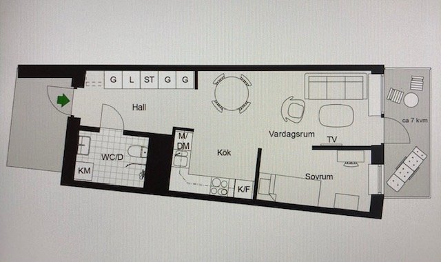 Lägenhet, 2 rooms, 40 sqm, Täby – Täby