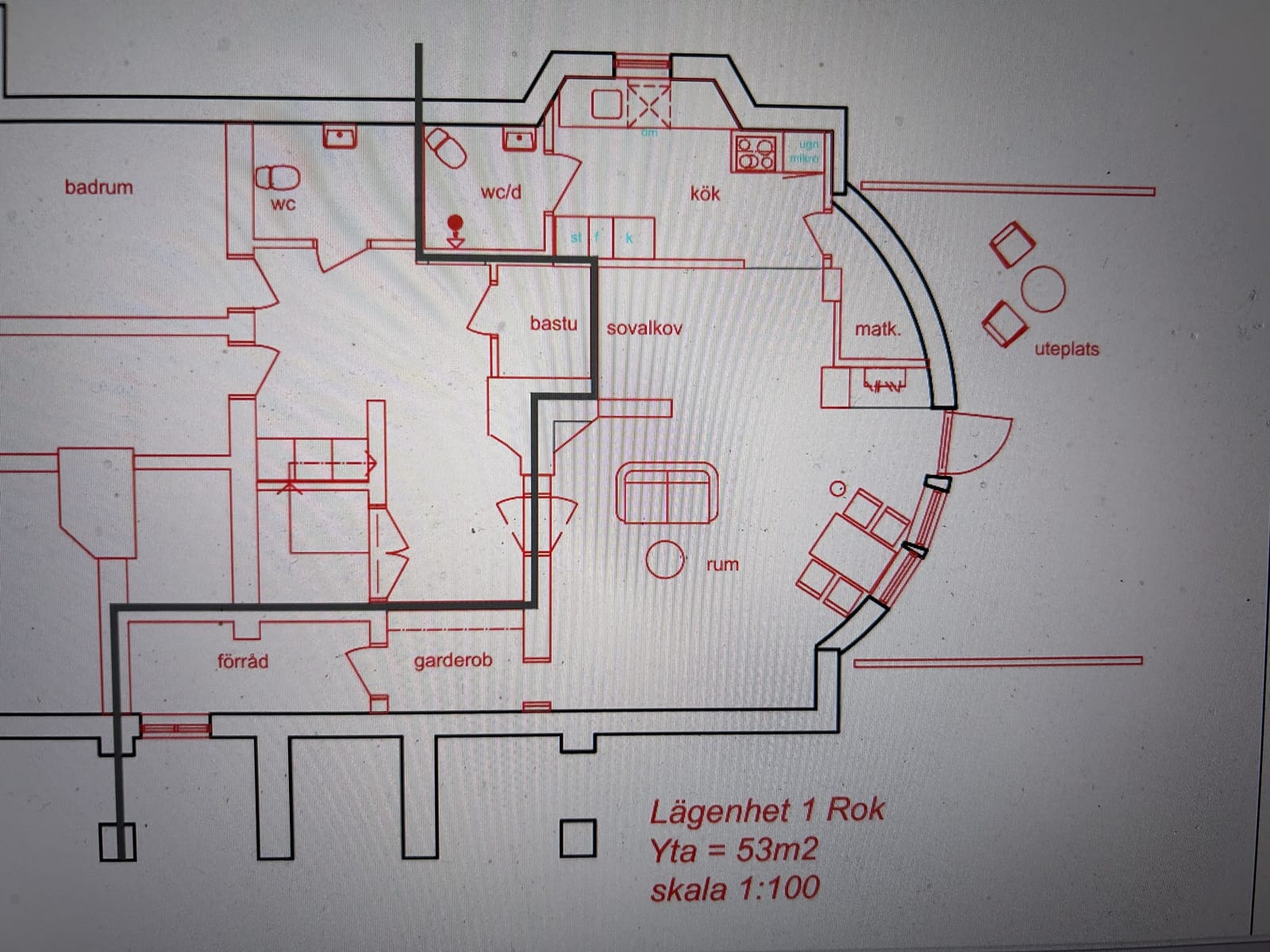 Lägenhet, 2 rooms, 53 sqm, Östersund