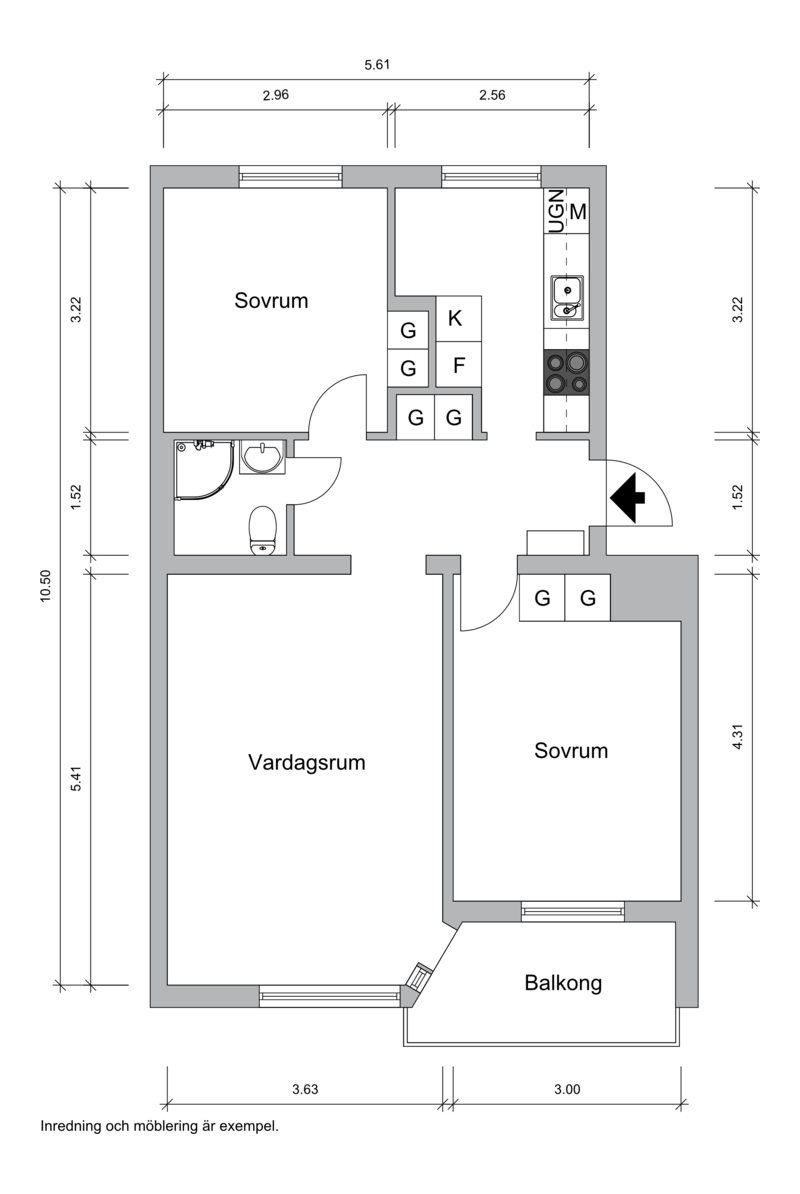 Lägenhet, 3 rooms, 70 sqm, Borås