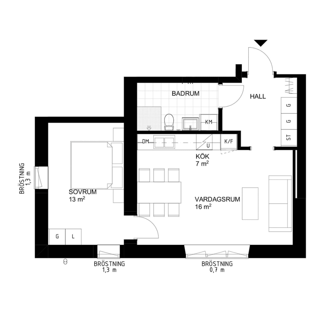 Lägenhet, 2 rooms, 51 sqm, Strängnäs – bild 3