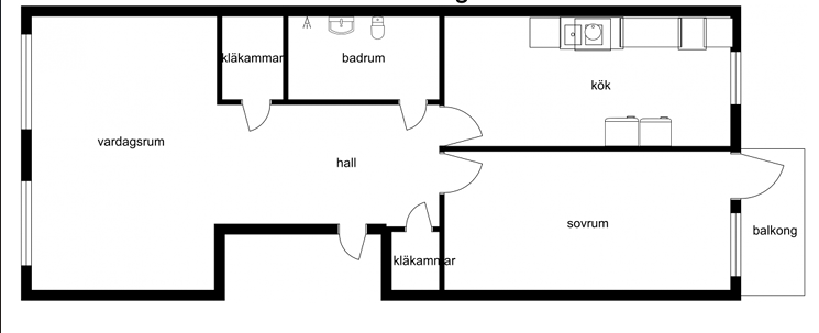 Lägenhet, 2 rooms, 69 sqm, Sollefteå