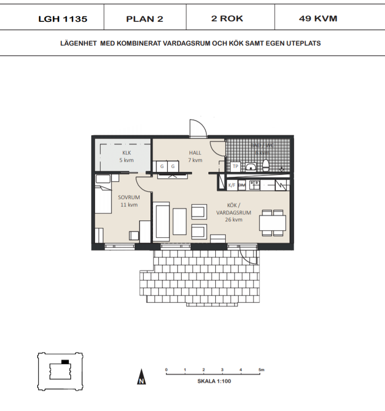 Lägenhet, 2 rooms, 49 sqm, Mariefred – Mariefred