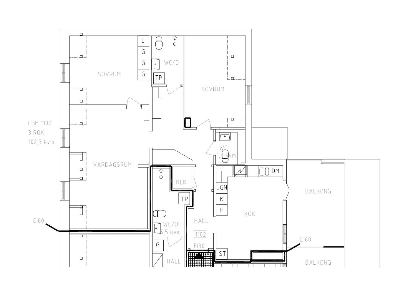 Lägenhet, 3 rooms, 102 sqm, Eskilstuna