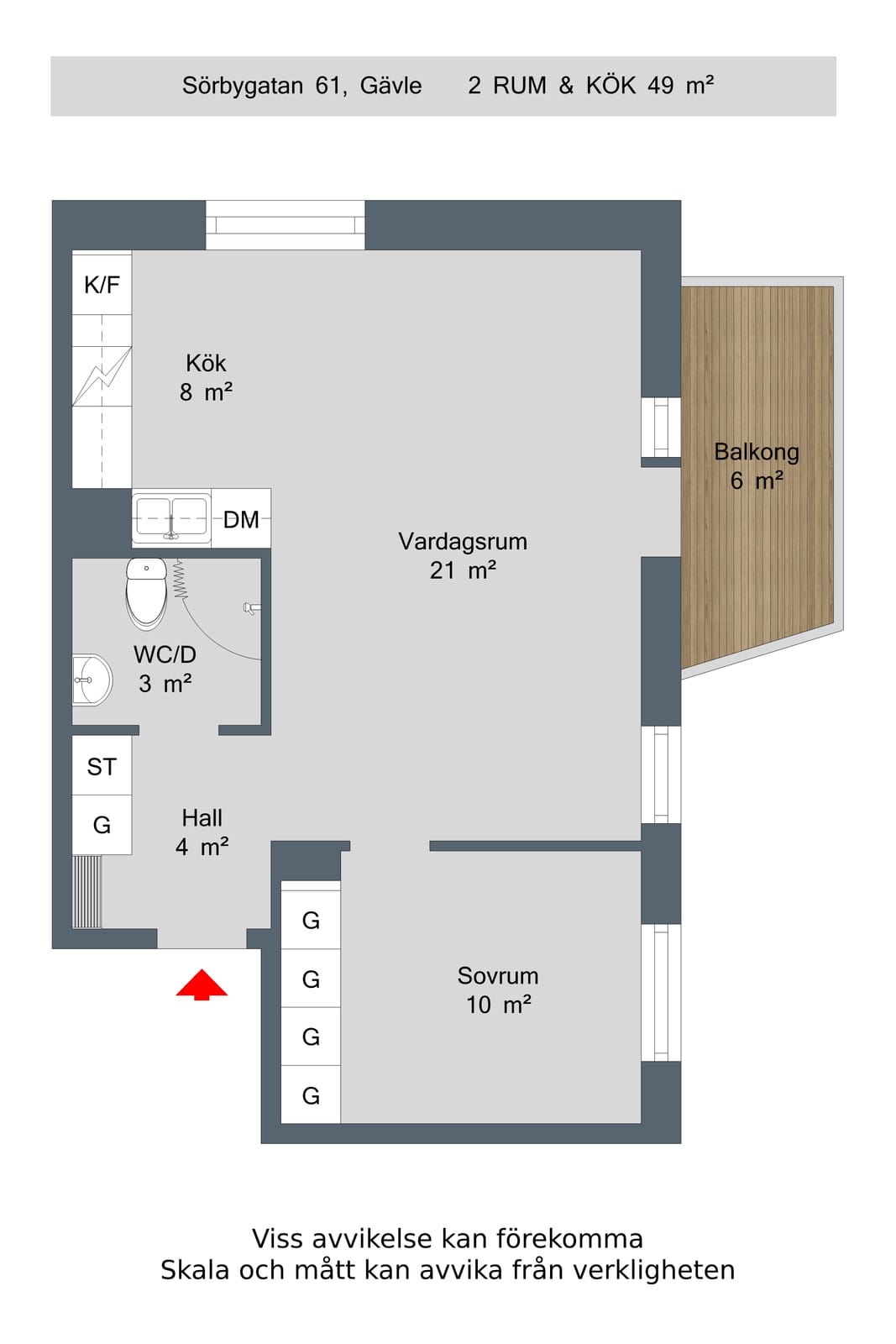 2 rok · 49 m² i Gävle – bild 12