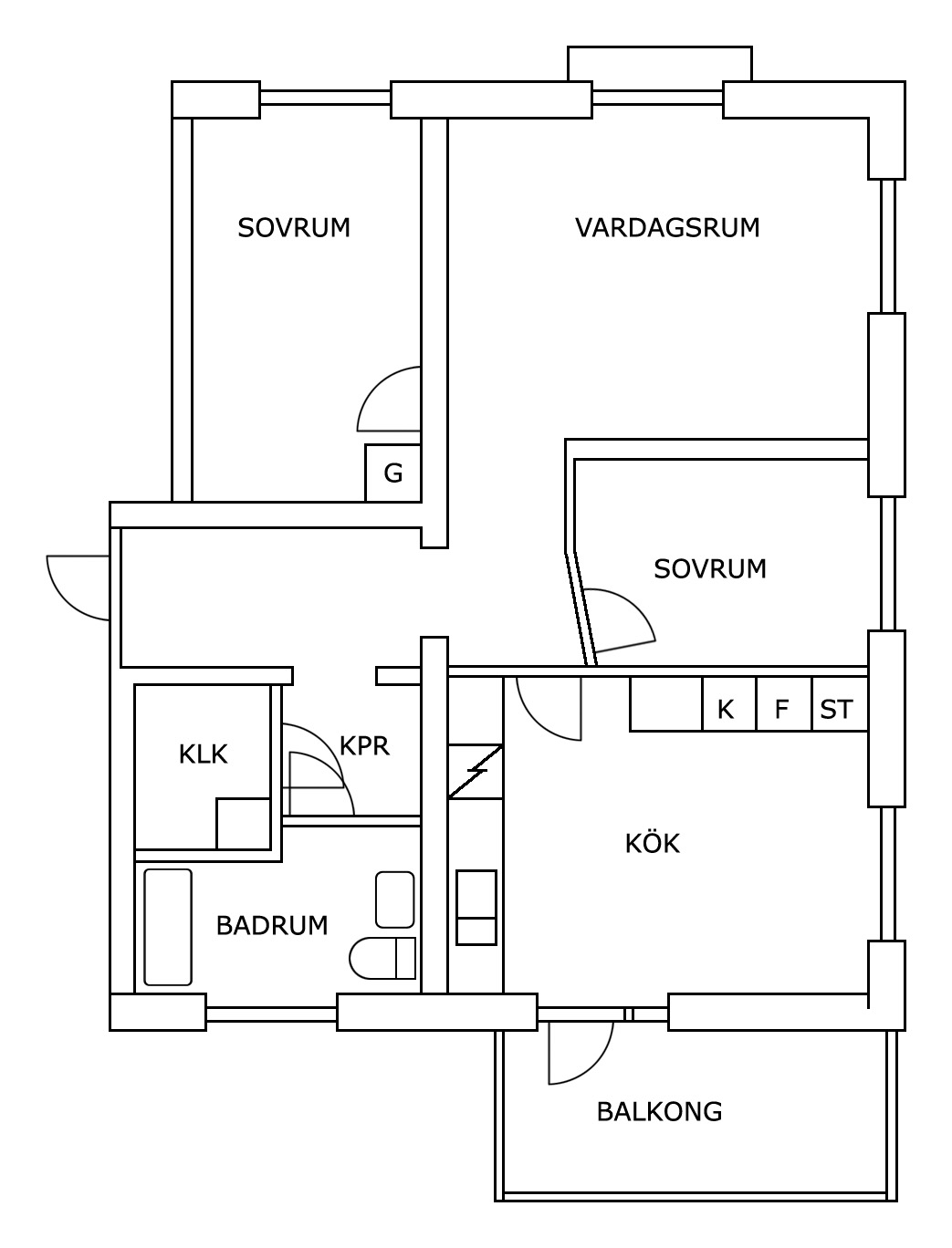 Lägenhet, 3 rooms, 75 sqm, Flen – bild 2