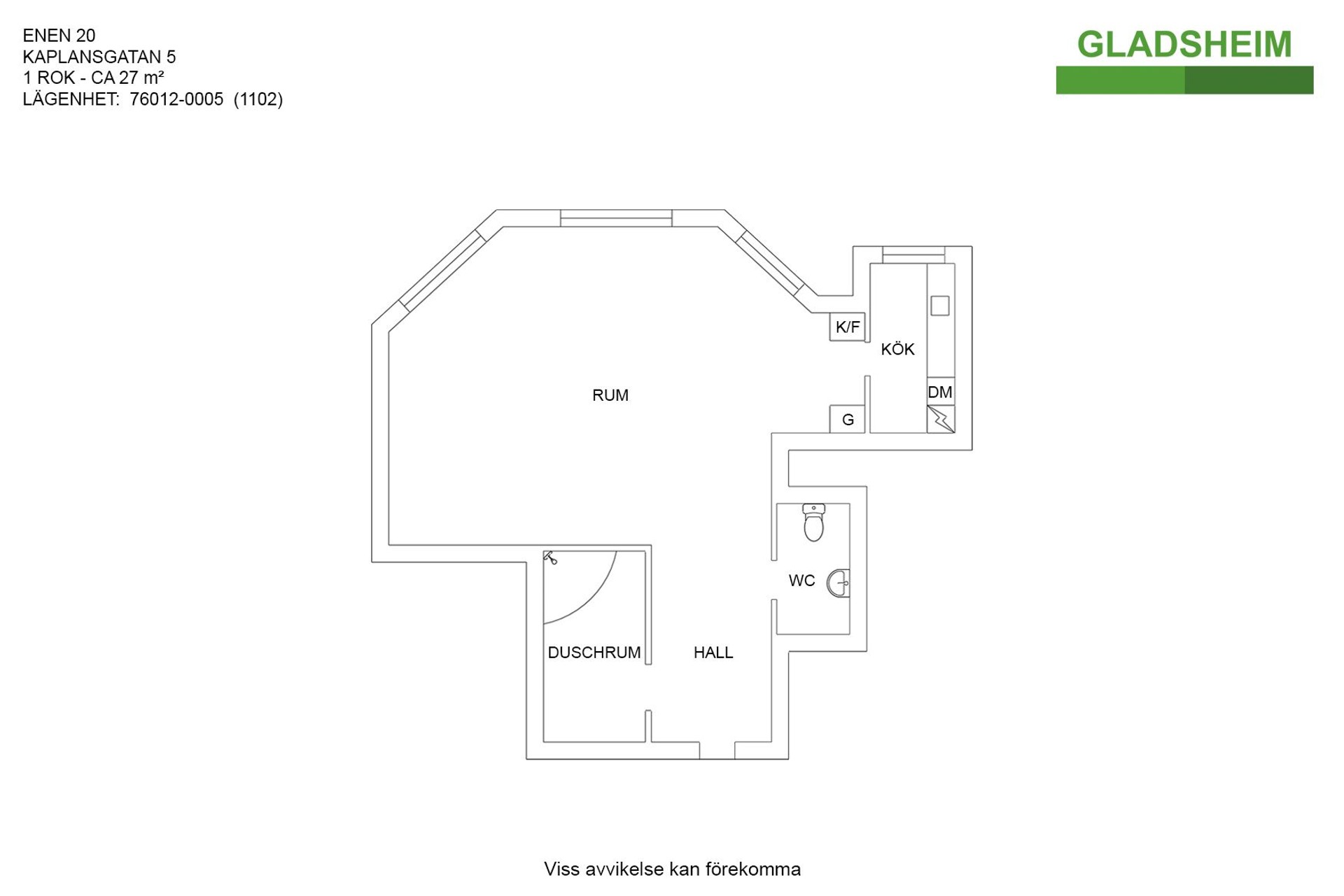 Lägenhet, 1 rooms, 27 sqm, Kungsör – bild 5
