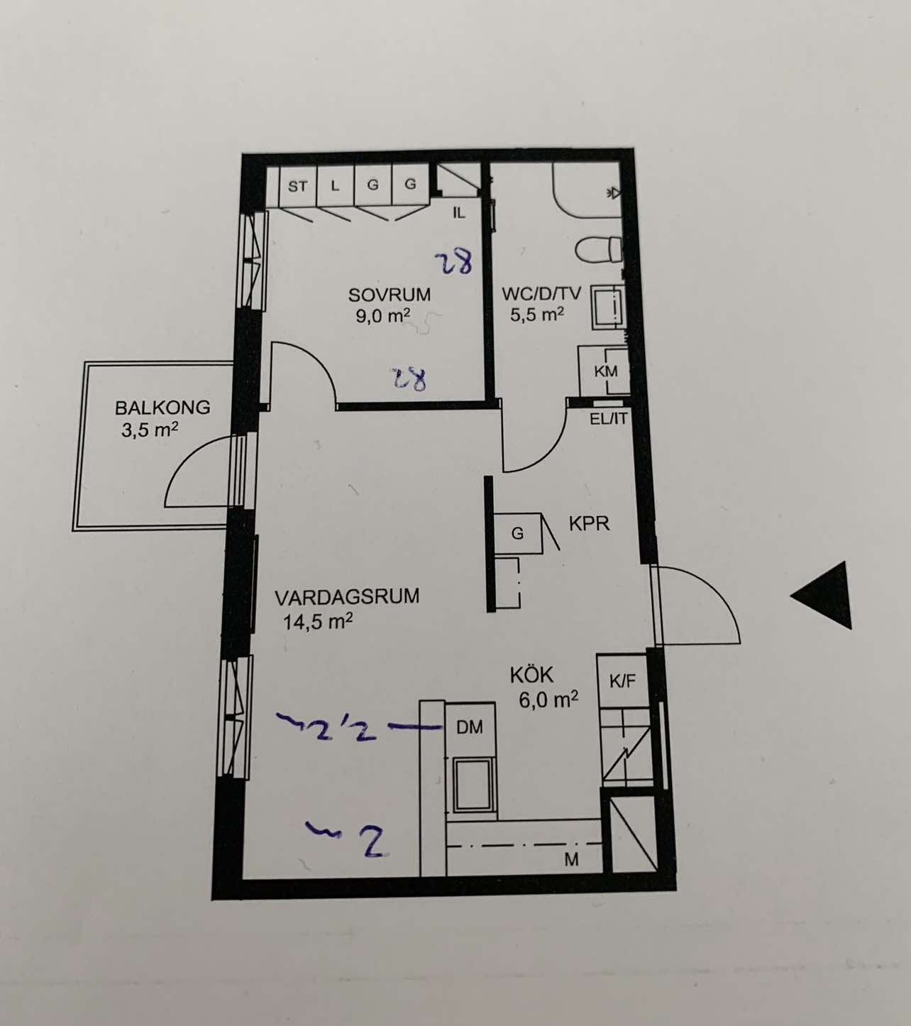 Lägenhet, 2 rooms, 41 sqm, Täby