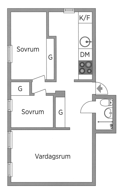 Lägenhet, 3 rooms, 69 sqm, Klippan – bild 6