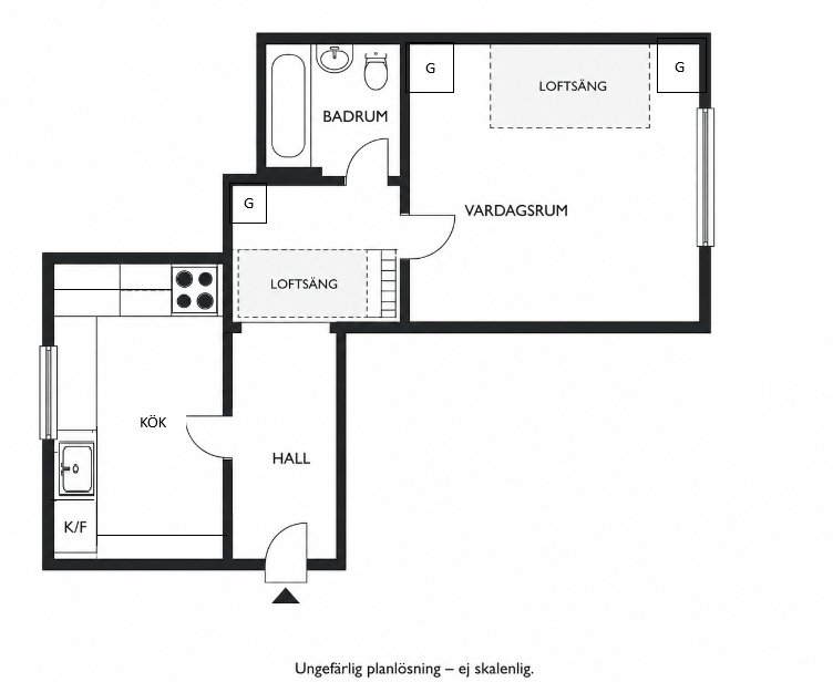Lägenhet, 2 rooms, 55 sqm, Stockholm – Stockholm