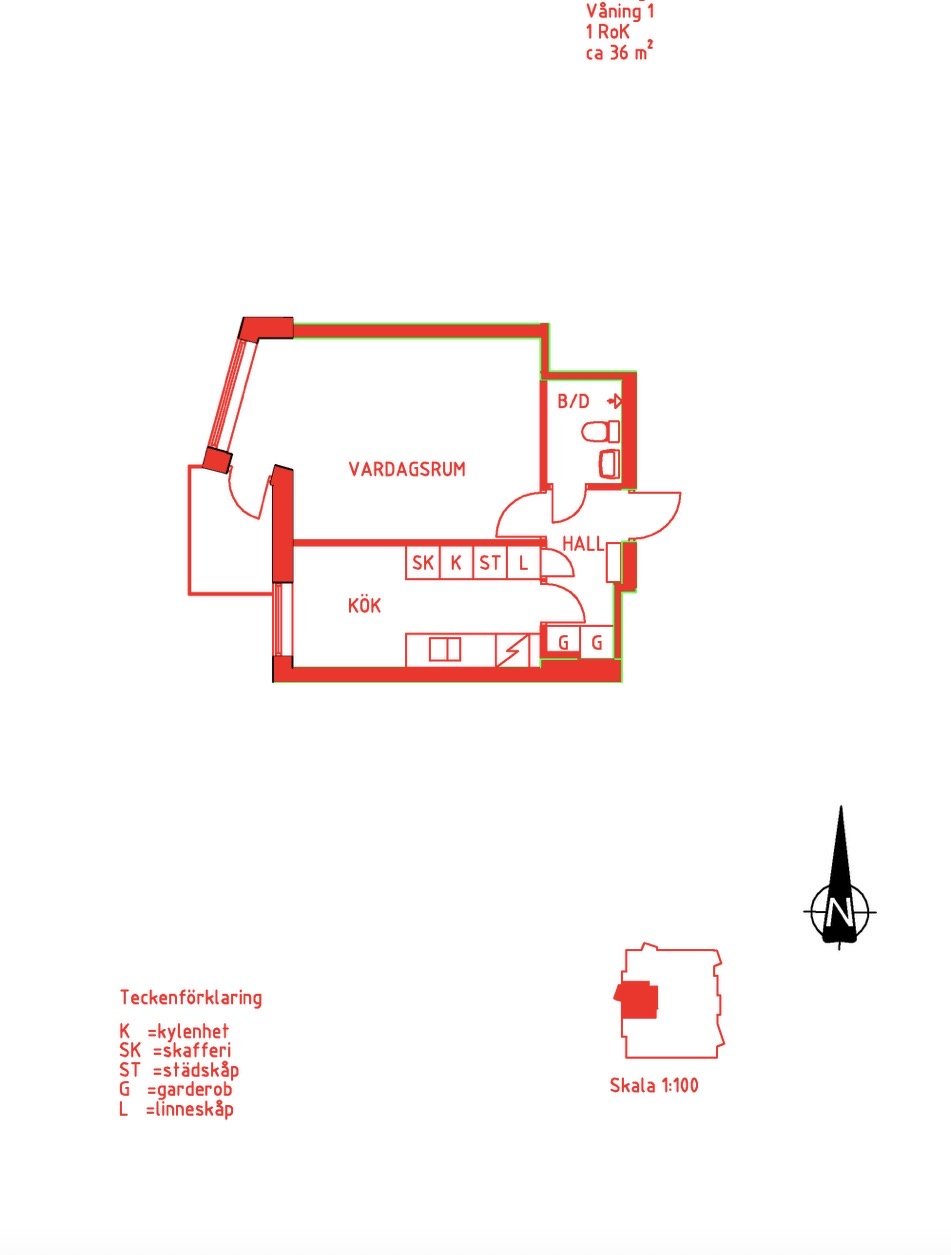 Lägenhet, 1 rooms, 36 sqm, Uddevalla – Uddevalla