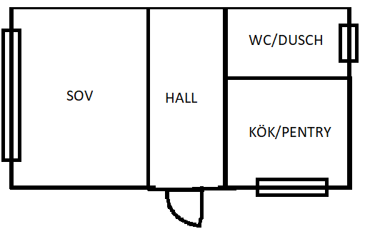 Lägenhet, 1 rooms, 24 sqm, Mölndal