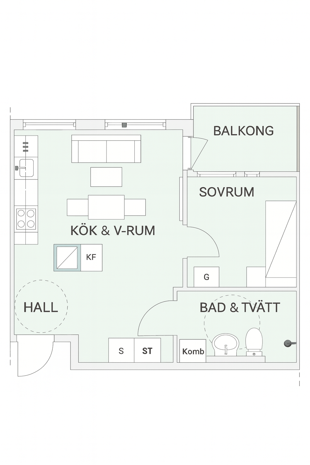 Lägenhet, 2 rooms, 35 sqm, Finspång – bild 4