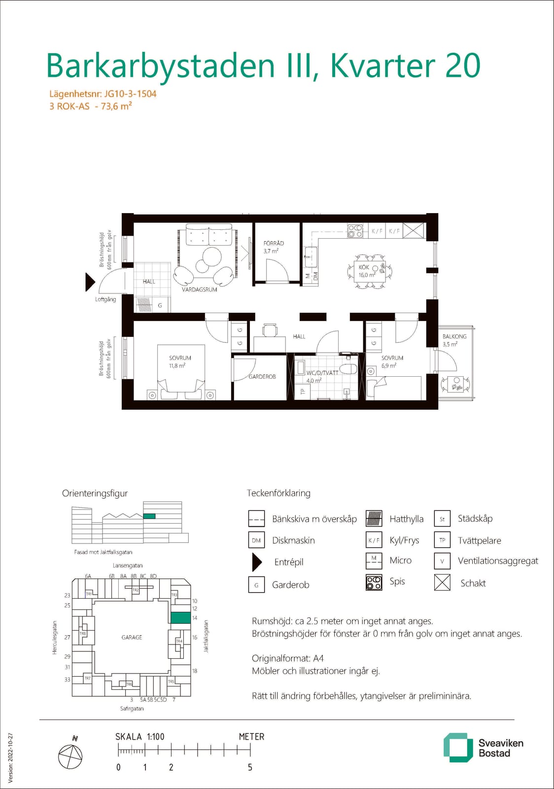 Lägenhet, 3 rooms, 73 sqm, Järfälla