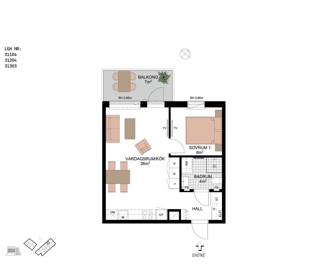 2 rok · 44 m² i Uppsala – Uppsala