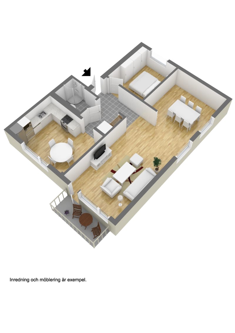 Lägenhet, 2 rooms, 61 sqm, Borås