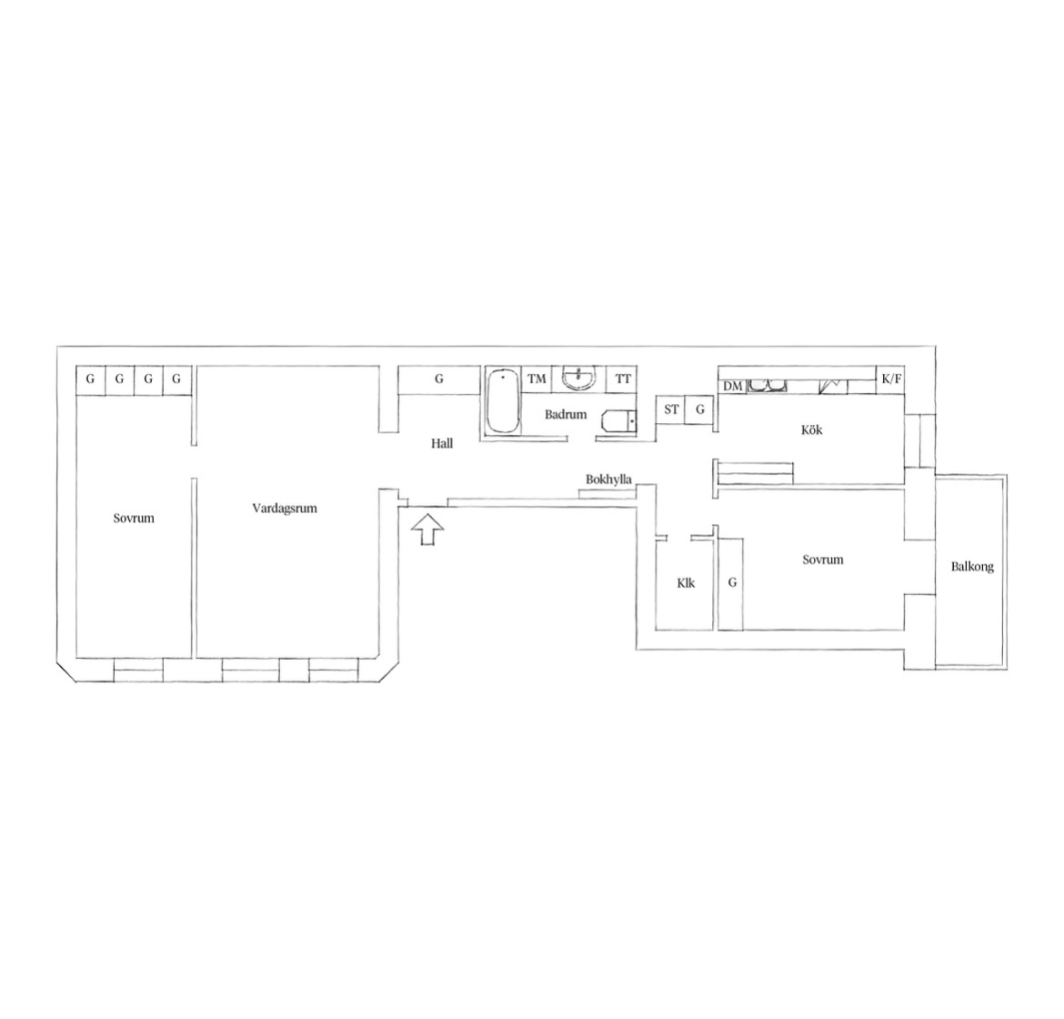 Lägenhet, 3 rooms, 87 sqm, Göteborg