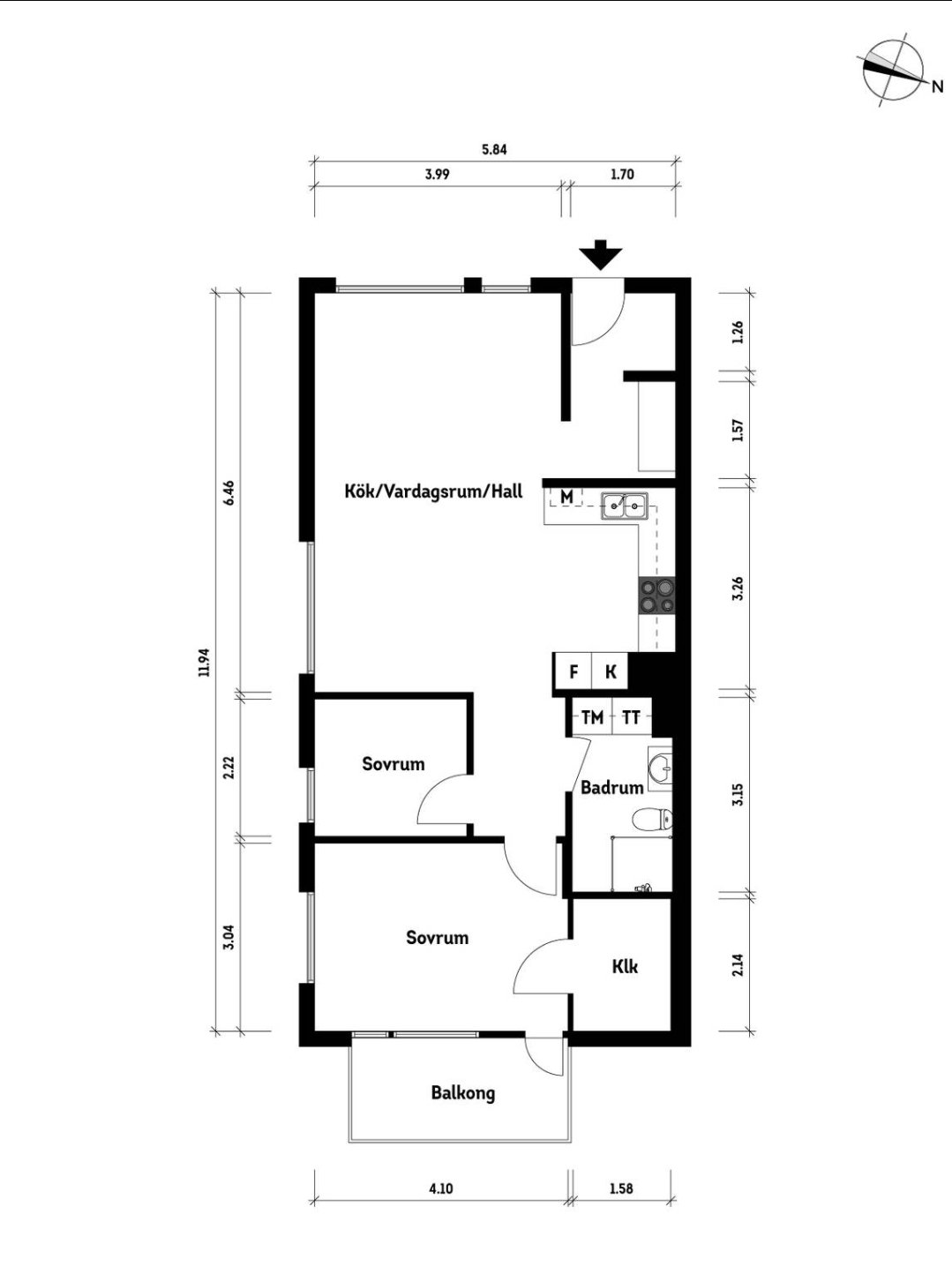 Lägenhet, 3 rooms, 69 sqm, Göteborg