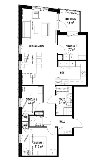 Lägenhet, 4 rooms, 84 sqm, Bandhagen – Bandhagen