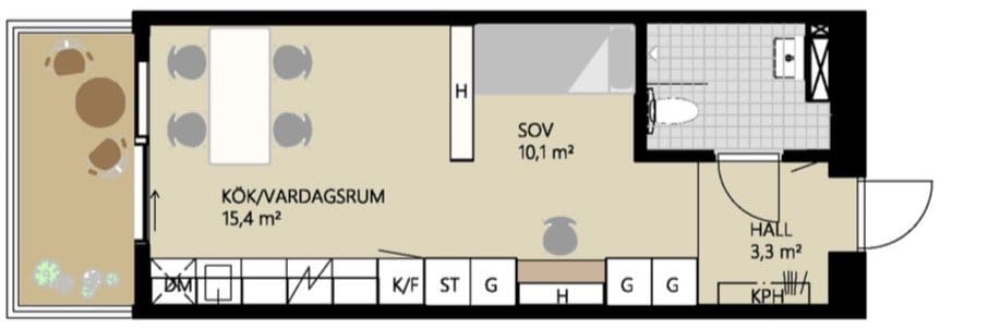 2 rok · 33 m² i Täby – bild 5