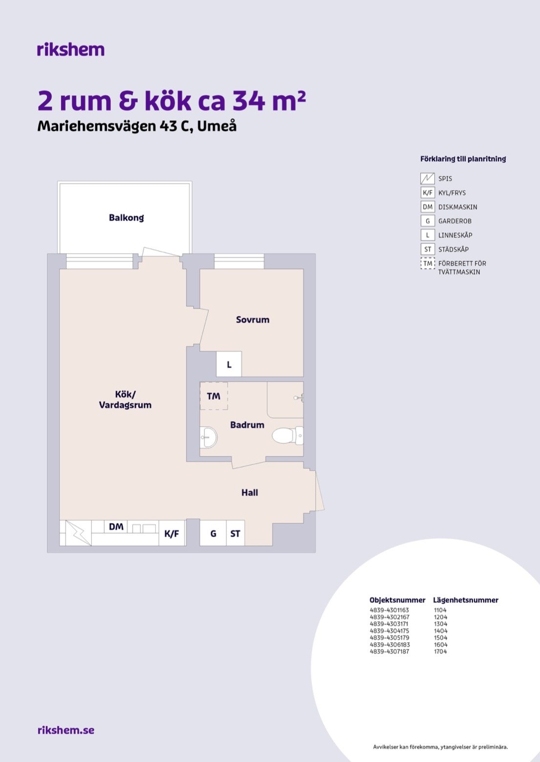 Lägenhet, 2 rooms, 34 sqm, Umeå – bild 9