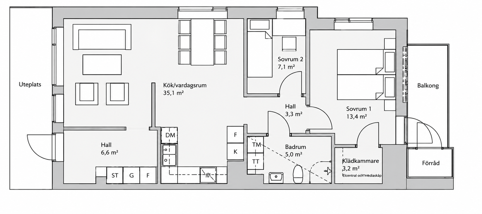 Lägenhet, 3 rooms, 69 sqm, Göteborg