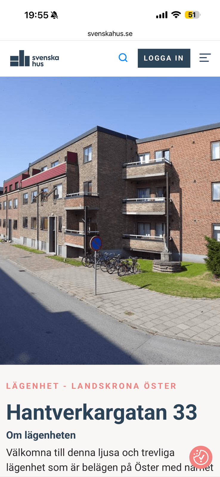 Lägenhet, 1 rooms, 38 sqm, Landskrona