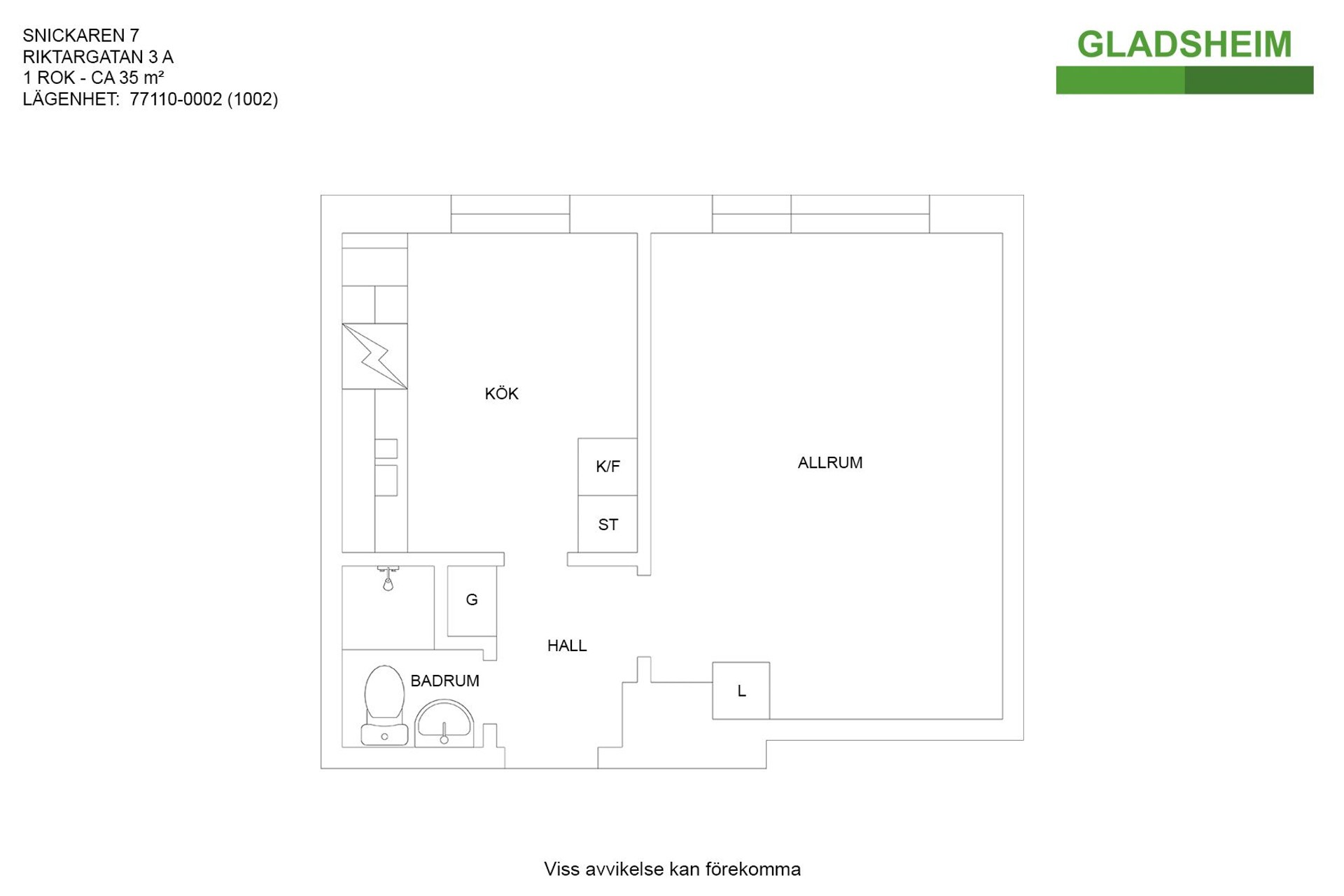 Lägenhet, 1 rooms, 35 sqm, Torshälla – bild 6