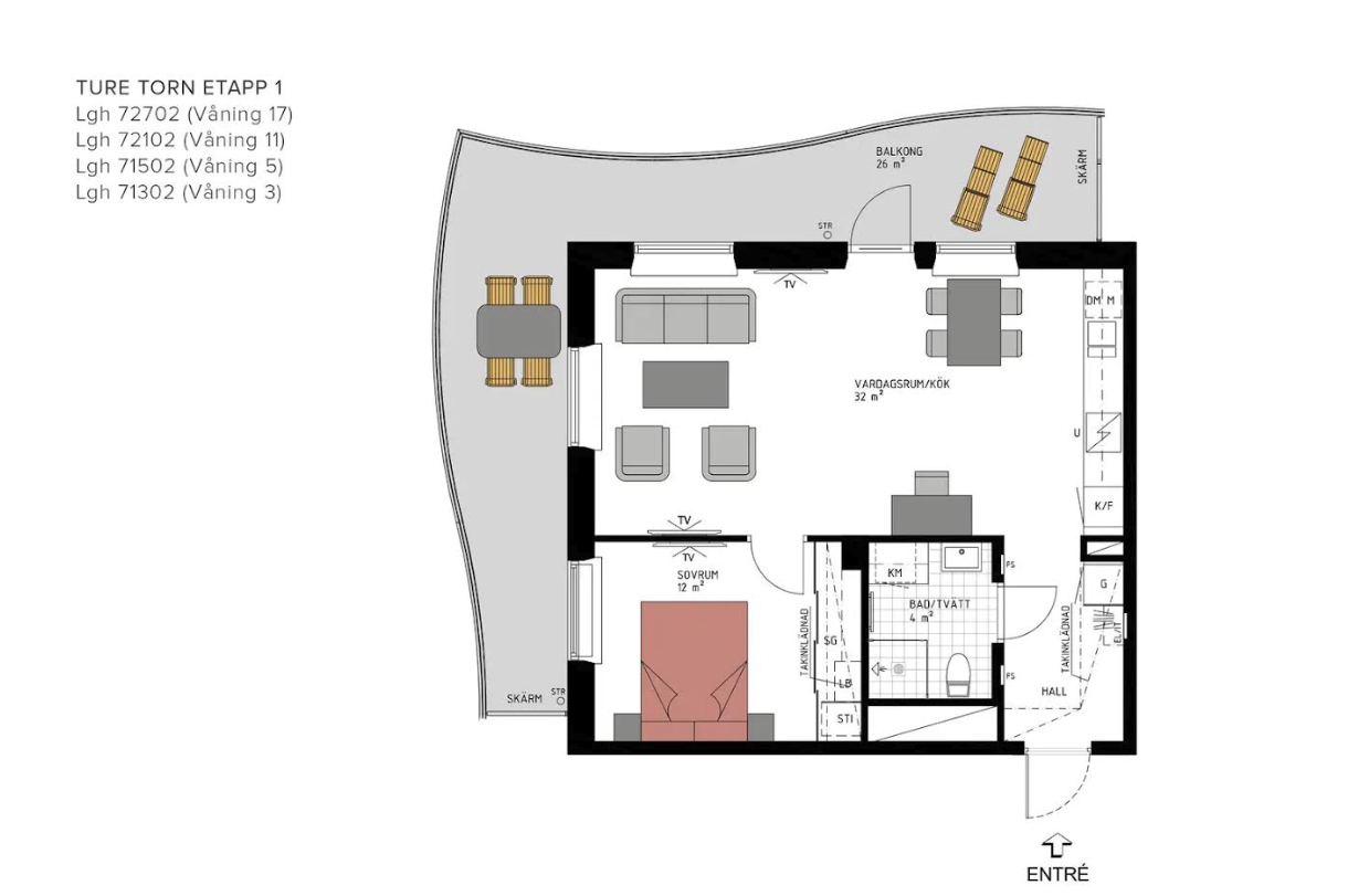 Lägenhet, 2 rooms, 55 sqm, Sollentuna – bild 2