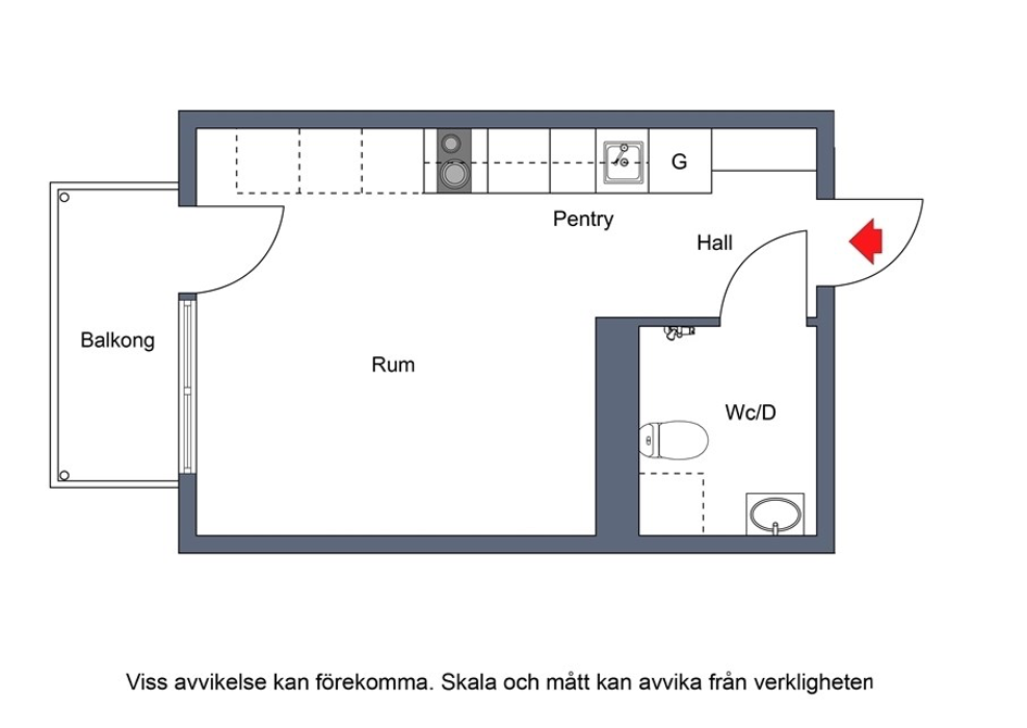 Lägenhet, 1 rooms, 23 sqm, Järfälla – bild 10