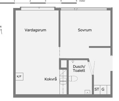 Lägenhet, 2 rooms, 33 sqm, Stockholm