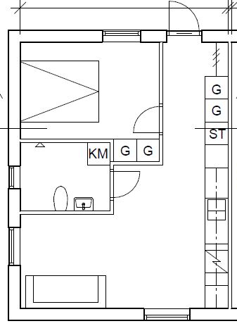 Lägenhet, 2 rooms, 45 sqm, Gråbo