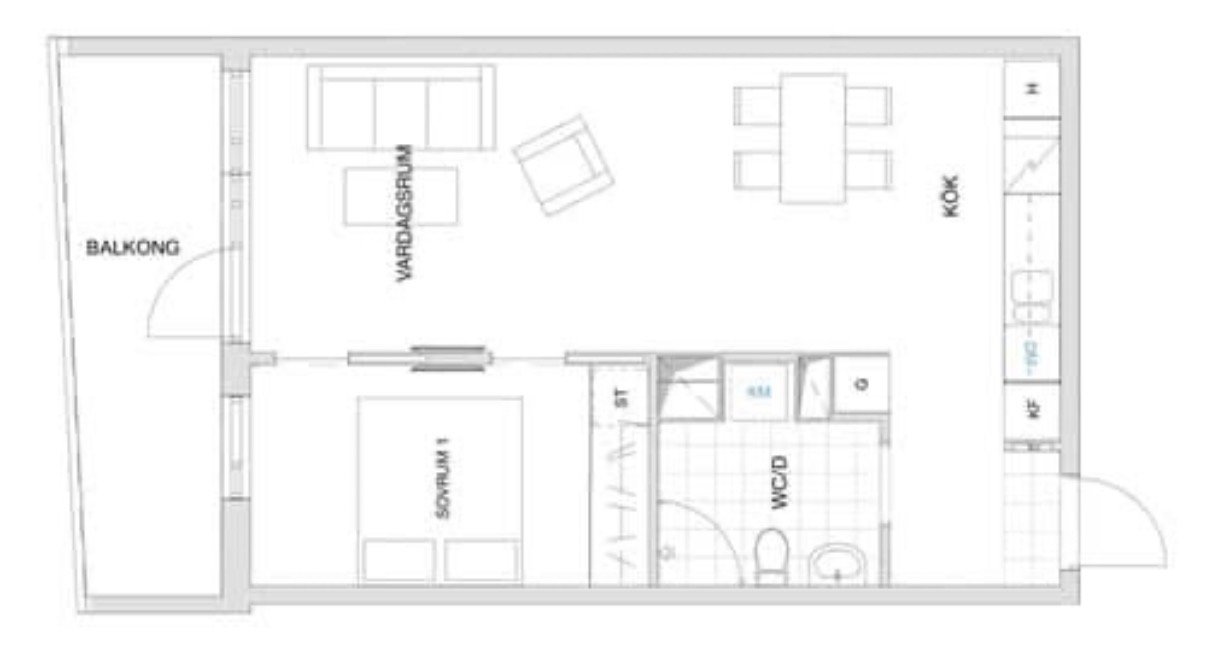 Lägenhet, 2 rooms, 49 sqm, Hässelby – bild 2