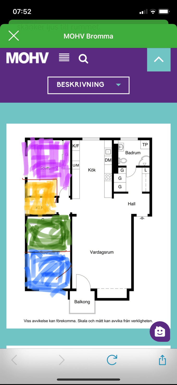 Lägenhet, 3 rooms, 69 sqm, Bromma
