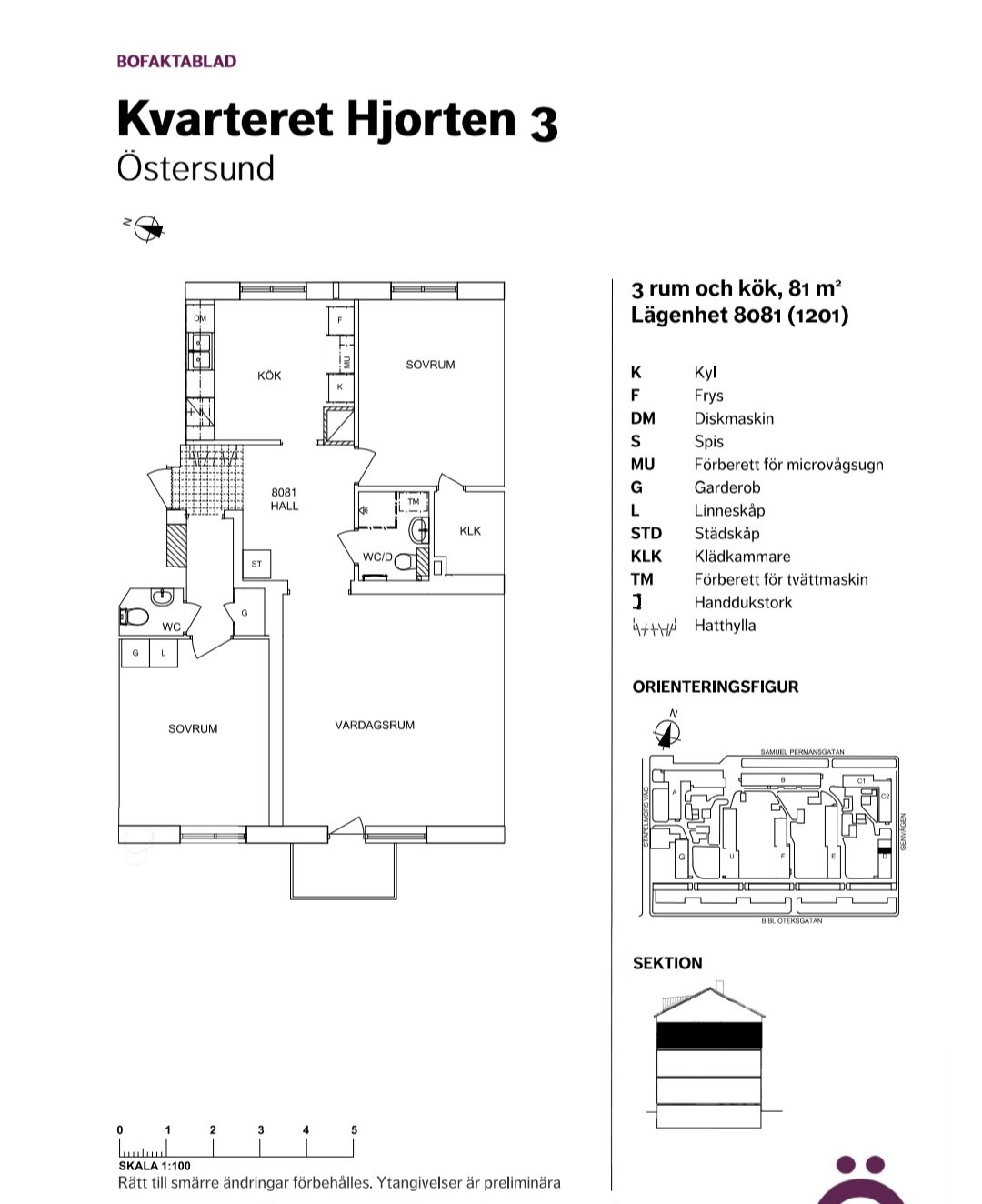 Lägenhet, 3 rooms, 81 sqm, Östersund