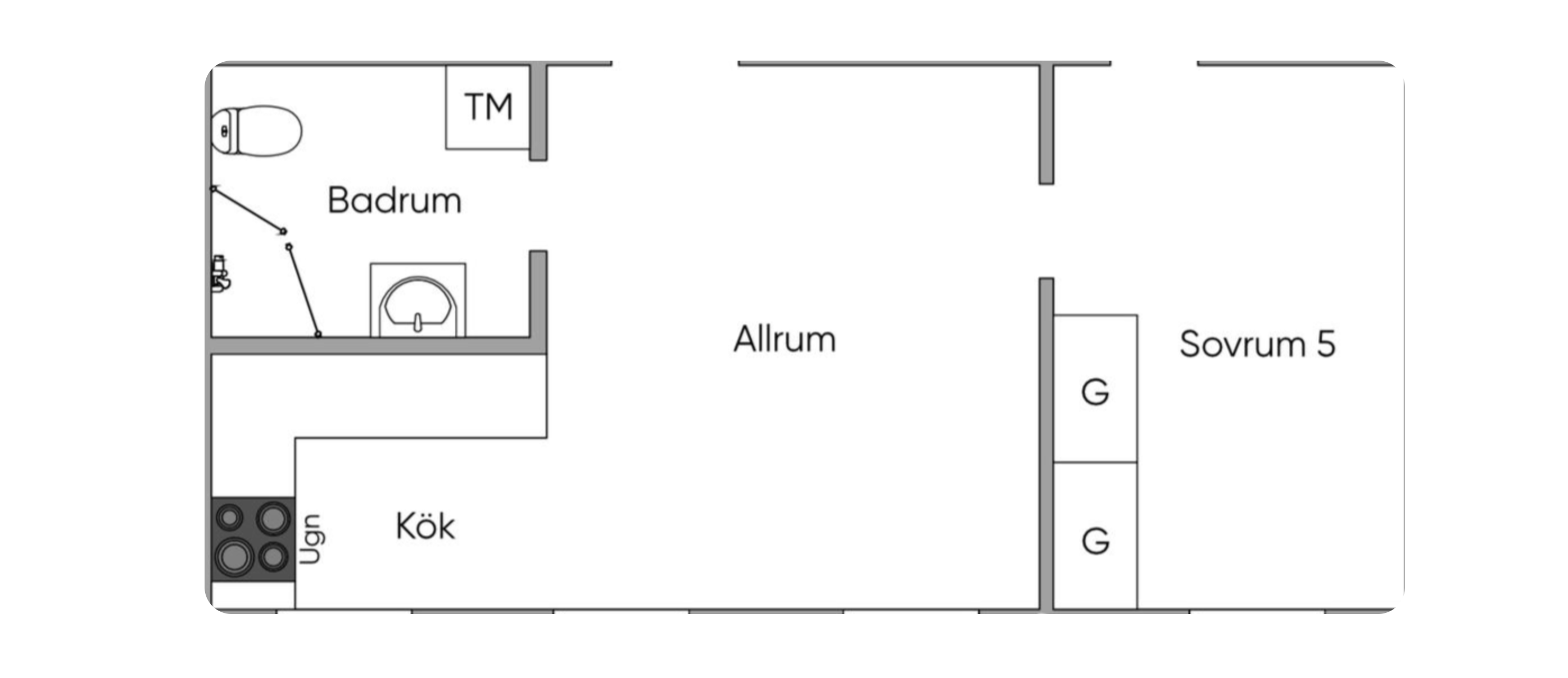 2 rok · 44 m² i Skärholmen – Skärholmen