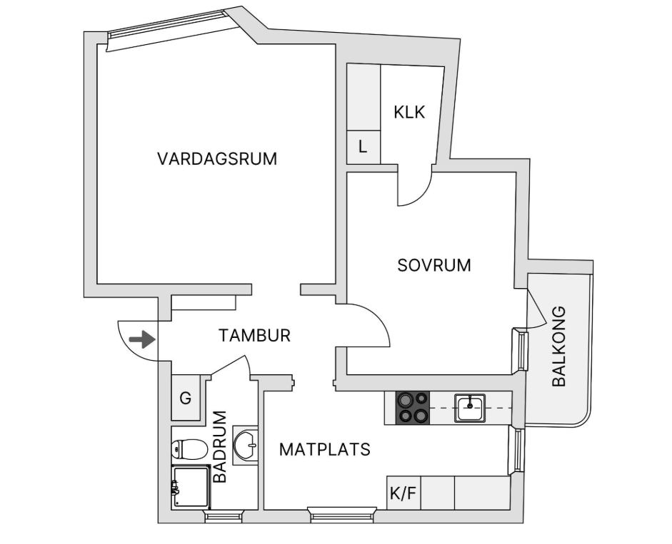 Lägenhet, 2 rooms, 51 sqm, Göteborg